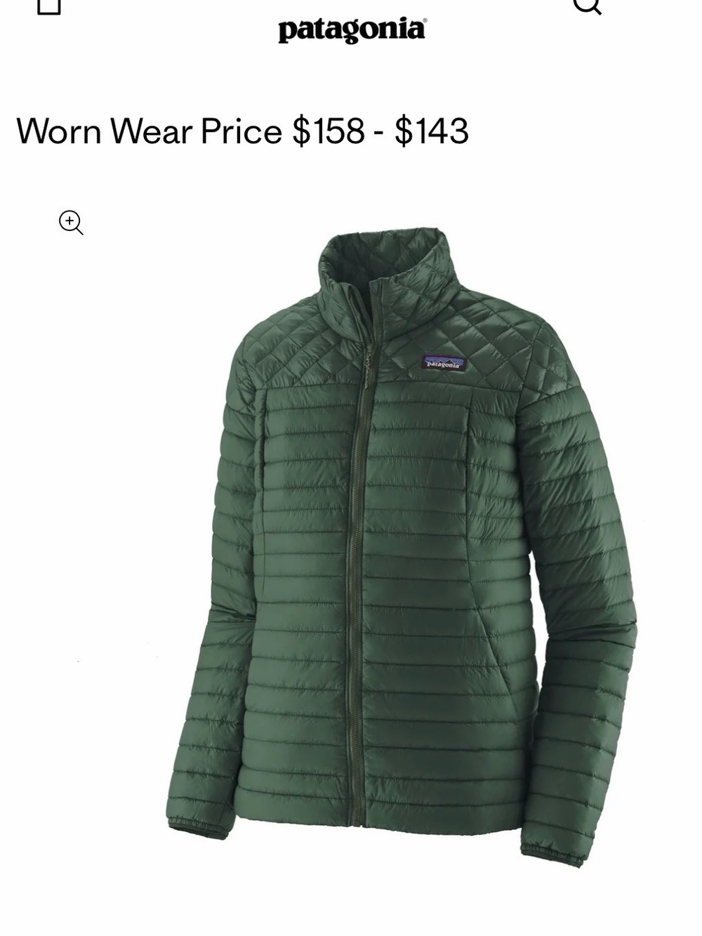 The Patagonia Women's AlpLight Down Jacket in Size Medium in Forest green